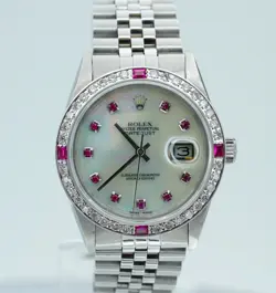 ROLEX DATEJUST 16014 STAINLESS STEEL 36MM JUBILEE BRACELET MOTHER OF PEARL DIAL!