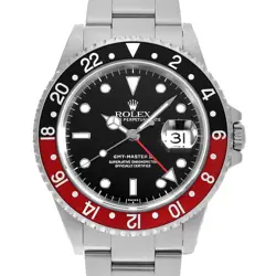 ROLEX GMT MASTER II RED AND BLACK BEZEL 16710 BLACK A NUMBER SECOND HAND MENS