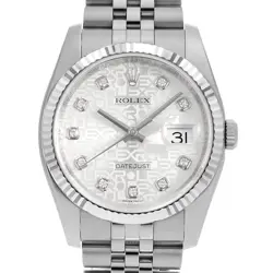 ROLEX DATEJUST 10P DIAMOND 116234G SILVER CARVING COMPUTER RANDOM NUMBER SEC...