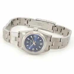 ROLEX OYSTER PERPETUAL LADY 369 76080 AUTOMATIC STAINLESS STEEL BLUE WRISTWATCH