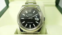 ROLEX STAINLESS STEEL DATEJUST II 116334 41MM BLACK DIAL