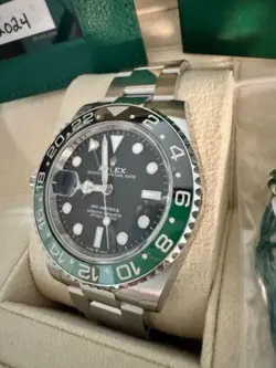 2024 BRAND NEW ROLEX GMT-MASTER LEFTY SPRITE OYSTER BOX PAPERS CARD 126720VTNR