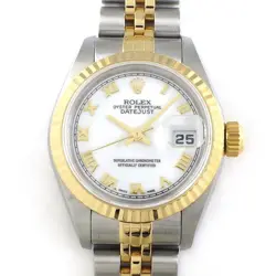 Rolex Datejust 79173 Fluted Bezel White Dial Jubilee Bracelet SS 18K Yellow Gold