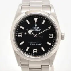 ROLEX EXPLORER I 114270 SS SS AT BLACK DIAL 3 EXTRA LINKS