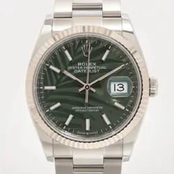ROLEX DATEJUST 36 126234 SS×WG SS AT OLIVE GREEN PALM MOTIF DIAL