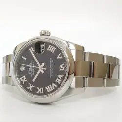 ROLEX DATEJUST 31 BLACK ROMAN NUMERAL DIAL STAINLESS STEEL OYSTER 178240