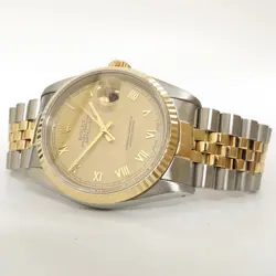 ROLEX DATEJUST 36 18KT YELLOW GOLD & STEEL LEMON YELLOW ROMAN DIAL 16233