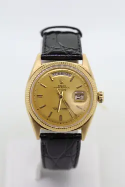 VINTAGE ROLEX 1803 18K YELLOW GOLD DAY/DATE MEN'S WRISTWATCH