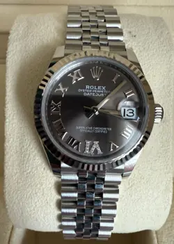 ROLEX DATEJUST 31 MM OYSTER STEEL AND WHITE GOLD, DIAMOND SET GRAY DIAL, JUBILEE