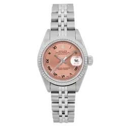 ROLEX DATEJUST STEEL JUBILEE PINK ROMAN DIAL LADIES AUTOMATIC WATCH 69174