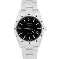 PAPERS ROLEX OYSTER PERPETUAL AIR-KING BLACK 14010 STAINLESS STEEL 34MM BOX