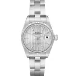 ROLEX DATE OYSTER BRACELET 26MM SILVER DIAL STEEL LADIES WATCH 69190
