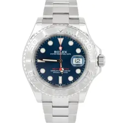 2025 PAPERS ROLEX YACHT-MASTER 40MM BLUE  STAINLESS STEEL PLATINUM 126622 BOX