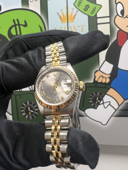 Rolex Datejust 26mm Jubilee silver dial roman numerals steel & gold 69173 Papers