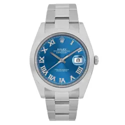 ROLEX DATEJUST 41MM STEEL BLUE ROMAN DIAL AUTOMATIC OYSTER WATCH 126300