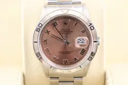 1999 Rolex Datejust Turnograph 16264 Pink Salmon Roman Dial SS Oyster 36mm