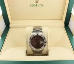 1999 Rolex Datejust Turnograph 16264 Pink Salmon Roman Dial SS Oyster 36mm