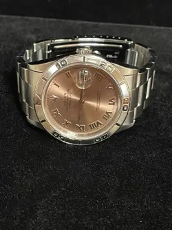 1999 Rolex Datejust Turnograph 16264 Pink Salmon Roman Dial SS Oyster 36mm