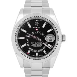 PAPERS ROLEX SKY-DWELLER 326934 BLACK 42MM OYSTER STEEL 18K GOLD WATCH BOX