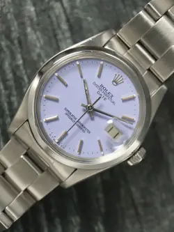 ROLEX DATE, REF. 1500, CUSTOM COLOR LAVENDER DIAL, CIRCA 1978