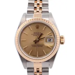 ROLEX DATEJUST 26MM CHAMPAGNE DIAL WATCH 79173 YG
