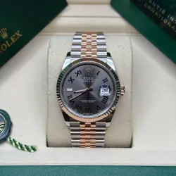 ROLEX DATEJUST 36 WIMBLEDON DIAL TWO TONE EVEROSE GOLD FLUTED JUBILEE BRACELET
