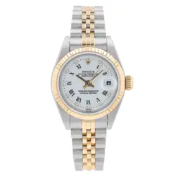 ROLEX DATEJUST 79173 TWO-TONE WATCH 18KY STEEL WHITE DIAMOND ROMAN ALL ORIGINAL