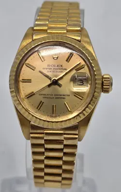 VINTAGE ROLEX 6917 PRESIDENT 18K YELLOW GOLD WOMENS WATCH