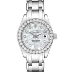 ROLEX PEARLMASTER MASTERPIECE WHITE GOLD MOP DIAMOND WATCH 80299