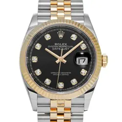 ROLEX DATEJUST 36 126233G BLACK/DIAMOND WATCH 678691