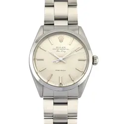 ROLEX 5500 AIR KING SILVER DIAL 34MM 1986 BOX & PAPERS