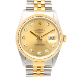 ROLEX DATEJUST WATCHES 16233G STAINLESS STEEL K18 YELLOW GOLD U-NUMBER USED