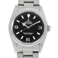 ROLEX EXPLORER I 14270 BLACK FROZEN DIAL N NUMBER SECOND HAND MENS