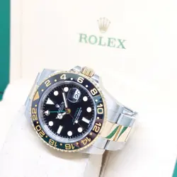 ROLEX 40MM BLACK DIAL 2 TONE GMT MASTER 2 REF: 116713LN (AN)