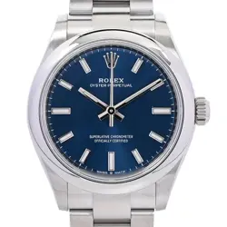 ROLEX OYSTER PERPETUAL 31 277200 BLUE CASE SIZE 31MM LADIES USED WATCH #821019