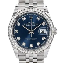 ROLEX DATEJUST 36 126284RBR/J BLUE CASE SIZE 36MM MEN'S USED WATCH #81019