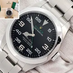 2018 ROLEX AIR KING 40MM 116900 BLACK DIAL STEEL WATCH BOX PAPERS