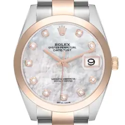 ROLEX DATEJUST 41 STEEL ROSE GOLD MOP DIAMOND DIAL MENS WATCH 126301