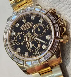 ROLEX DAYTONA WATCH 116568H COSMOGRAPH DAYTONA BAGUETTE DIAMOND BEZEL AUTOMATIC