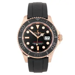 ROLEX YACHT-MASTER 40 ROSE GOLD BLACK DIAL 40MM OYSTERFLEX 126655 FULL SET