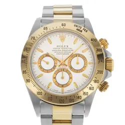ROLEX DAYTONA 16523 40MM WHITE VINTAGE STEEL YELLOW GOLD MENS WATCH 1996