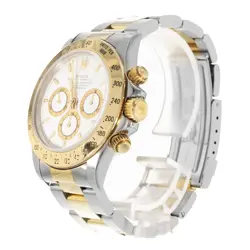 Rolex Daytona 16523 40mm White Vintage Steel Yellow Gold Mens Watch 1996