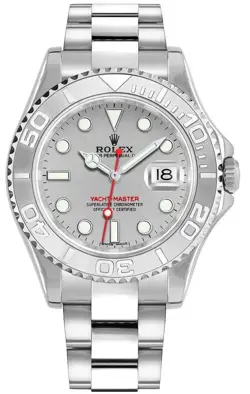 ROLEX YACHT-MASTER 40MM PLATINUM GRAY DIAL BEZEL AUTOMATIC MEN'S WATCH 16622