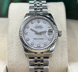 ROLEX DATEJUST 178274 FACTORY METEORITE DIAL 18K WHITE GOLD & SS WATCH COMPLETE
