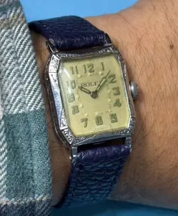 VINTAGE ROLEX ART DECO CREAM DIAL JUST SERVICED WINDUP WATCH