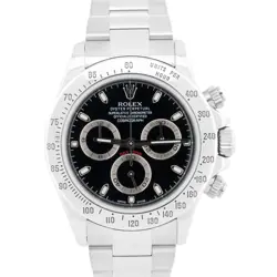 ROLEX DAYTONA COSMOGRAPH BLACK RANDOMIZED STAINLESS STEEL BLUE LUME 40MM 116520