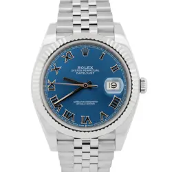 ROLEX DATEJUST 41 AZZURRO BLUE ROMAN 18K STAINLESS STEEL JUBILEE 41MM 126334