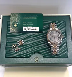 ROLEX DATEJUST 41MM TWO TONE ROSE GOLD JUBILEE WIMBLEDON COMPLETE