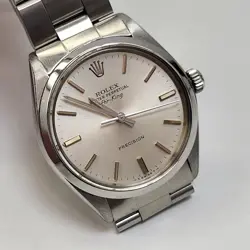ROLEX AIR KING PRECISION 34 MM STEEL OYSTER AUTOMATIC WATCH 5500 CIRCA 1982