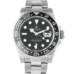 ROLEX GMT-MASTER II BLACK DIAL STEEL WATCH 116710LN